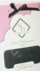 Splendid Home Standard Black Satin Pillowcases 2pk